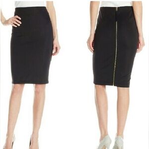 Vince Back-Zip Scuba Pencil Skirt